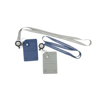 Badge holder with leather lanyard- PolyU