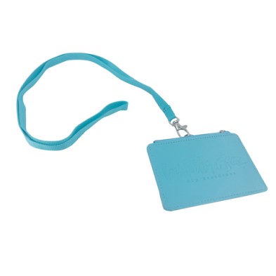 Badge holder with leather lanyard -Bibliotheque