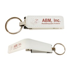 Leather USB stick with keychain-ABM,Inc