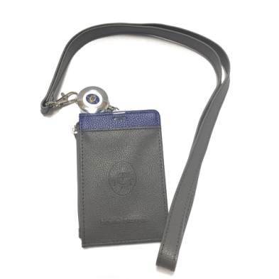 Badge holder with leather lanyard - HKJC