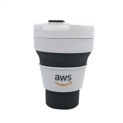 折叠便携硅胶旅行咖啡杯355ml-AWS