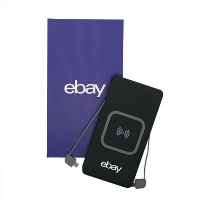 内置线无线充移动电源10000mAh-ebay