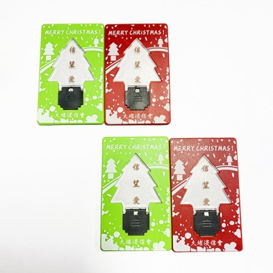LED pocket card light (Xmas Tree Shape)-tpbkg