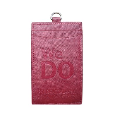 Badge holder with leather lanyard -Prudential