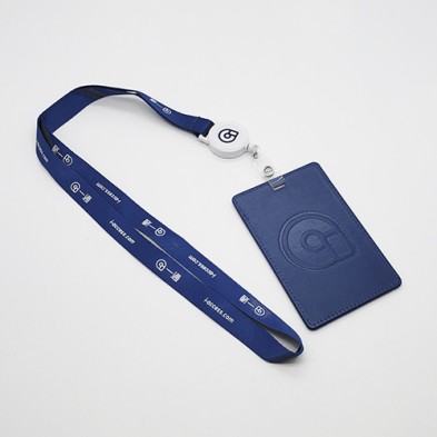 Badge holder with leather lanyard - I-Access