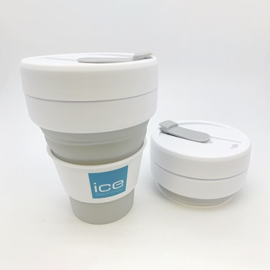 Foldable Portable Silicone Travel Coffee Mug 355ml-ICE