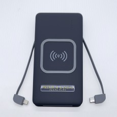 3 in 1 Built-in Cable Slim Qi Wireless Charger Power Bank 10000mah-Rise Creation