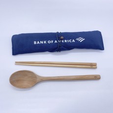 Wooden cutlery set-Bank of America