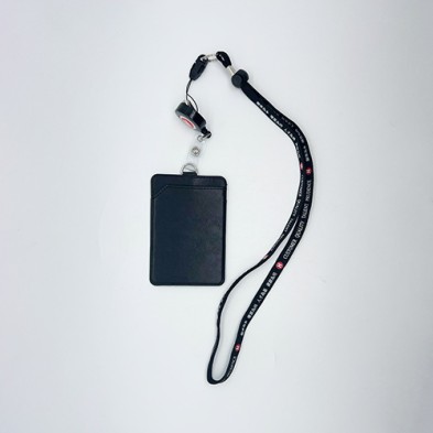 Badge holder with leather lanyard - HKHS
