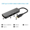 5-in-1 USB Type-C Mulitport Adapter + Micro USB port