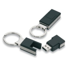 Rubber case USB stick with keychain