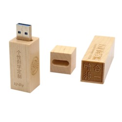 Wooden USB with Stamp-16G