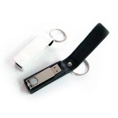 Leather USB stick with keychain