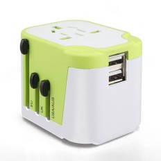 Worldwide Travel Adapter with EU/US/AU/UK Plug Dual USB Charger