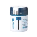 Twist & Slide world travel adaptor with 2 USB