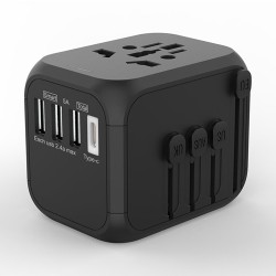 Universal travel adapter 3 USB+ Type C