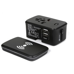 Travel adapter with wireless charger