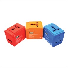 Colorful USB Universal Travel Adaptor with 1 USB port