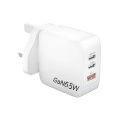 USB Travel Charge UK Standard + 65W Gallium Nitride Super Fast Charge Dual Type-C