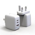 USB Travel Charge UK Standard + 65W Gallium Nitride Super Fast Charge Dual Type-C