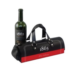Leather Wine holder in bag shape with name card holder