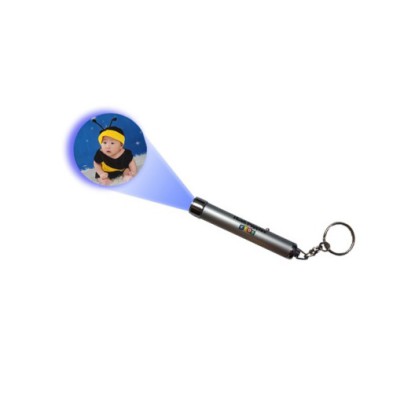 Logo projection torch keychain