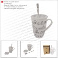 Ceramic mug with Spoon and lid set