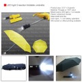 LED light 3-section foldable umbrella