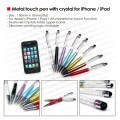 Metal touch pen with crystal for smartphone