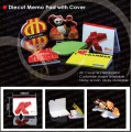 Diecut sticky memo pad with cover