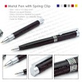 corporate metal pen  with spring clip