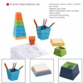 Pyramid shape stationery set