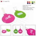 Round shape PVC luggage tag with fastener