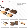 Wooden case USB stick with lanyard
