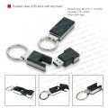 Rubber case USB stick with keychain