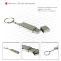 Metal case USB stick with keychain