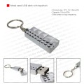 Metal case USB stick with keychain