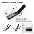 Leather USB stick with keychain