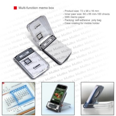 Multi-function plastic memo box (Mobile stand)